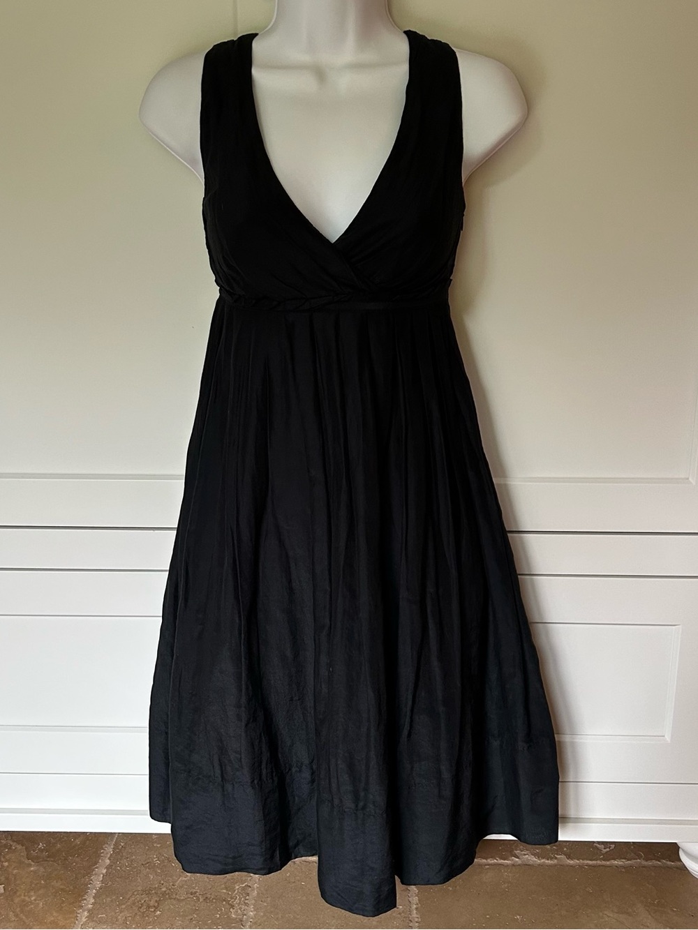 Gap Black Linen V-Neck Dress